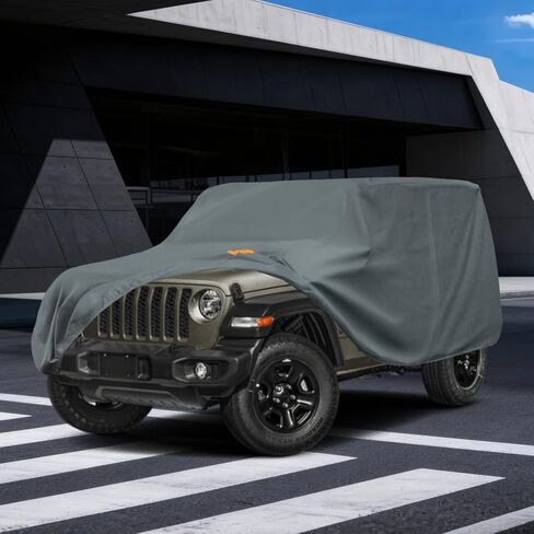Waterproof Heavy Duty Car Cover Custom Fit Jeep Wrangler 4 Dr/Unlimited 4 Door JK JL(1987-2026), Outdoor Covers with Cotton Liner, Full Exterior Cover Sun Rain Snow UV Protection with Zipper Door in Saudi Arabia