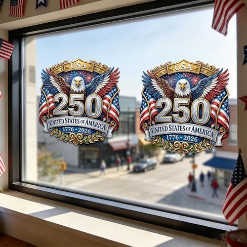 250th Anniversary USA Car Decal Sticker - 2Pcs America 250 Patriotic Stickers 1776-2026 America 250 Years Sticker 4th of July Back Window Decals for Trucks, Car, Pickup in Saudi Arabia