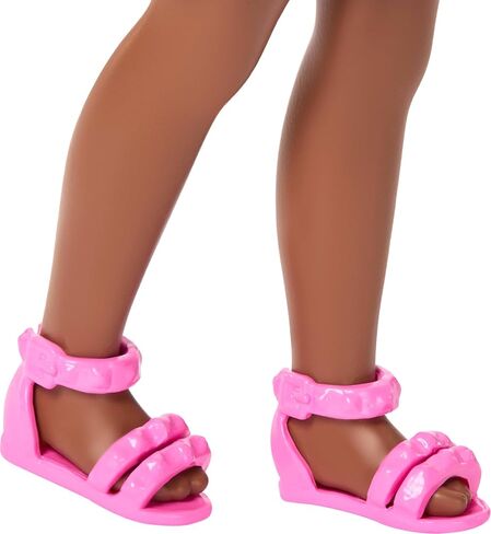 Barbie Club Chelsea Small Doll, 6-Inch Ari with Braided Hair Wearing Removable Flower-Print Dress & Pink Sandals in Kuwait