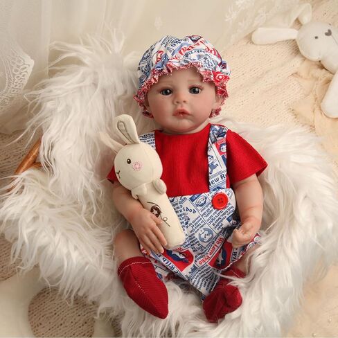Reborn Baby Dolls 22 Inch Realistic Baby Girl Doll with Hair Silicone Full Vinyl Body Newborn Doll Real Life Like Muñecas Reales para Niñas Toddler Clothes Gift Set for Kid Age3+ (Pink Girl) in Saudi Arabia