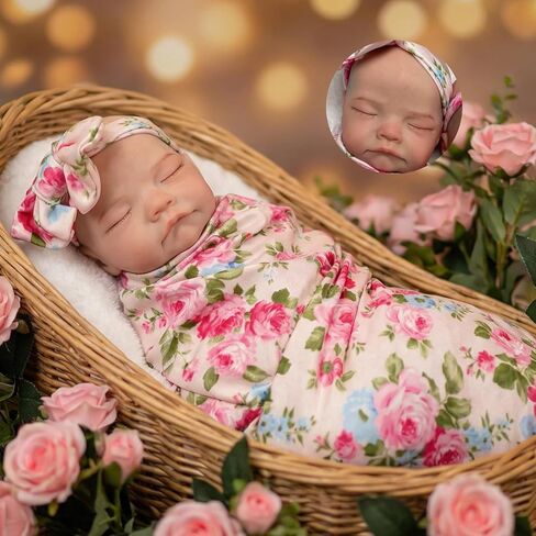 Abenduot 10inch Can Open Mouth Reborn Baby Dolls Full Body Silicone Realistic Silicone Newborn Dolls Girl that Look Real Sleeping Babies in Saudi Arabia