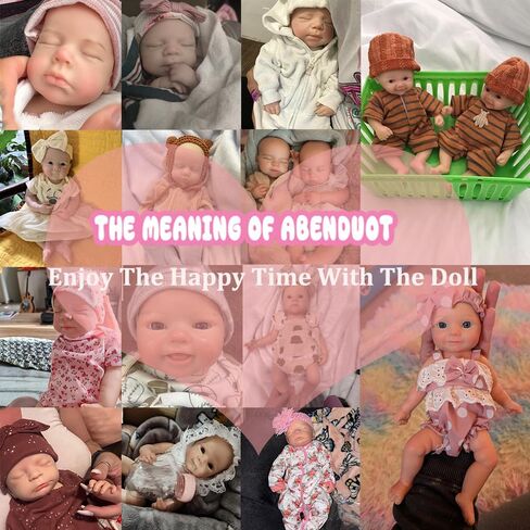 Abenduot 10inch Can Open Mouth Reborn Baby Dolls Full Body Silicone Realistic Silicone Newborn Dolls Girl that Look Real Sleeping Babies in Saudi Arabia