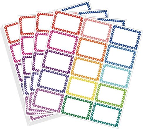 Self Adhesive Name Tags, 300 Pcs Blank Name Labels with 15 Vibrant Colors Waterproof Tear Resistant No Residue for School Office Party Events in Kuwait