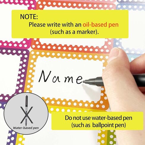 Self Adhesive Name Tags, 300 Pcs Blank Name Labels with 15 Vibrant Colors Waterproof Tear Resistant No Residue for School Office Party Events in Kuwait