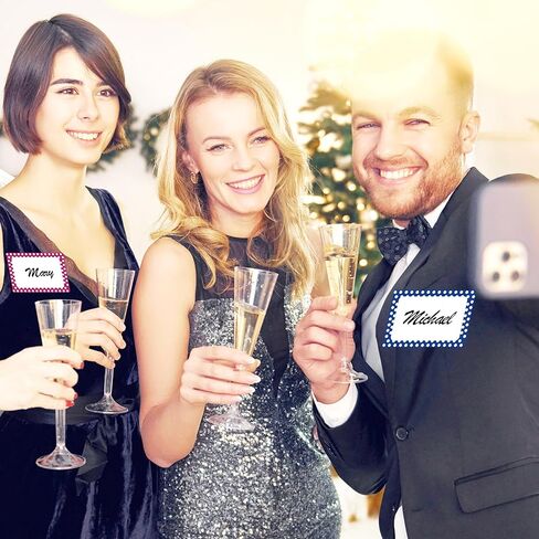 Self Adhesive Name Tags, 300 Pcs Blank Name Labels with 15 Vibrant Colors Waterproof Tear Resistant No Residue for School Office Party Events in Kuwait