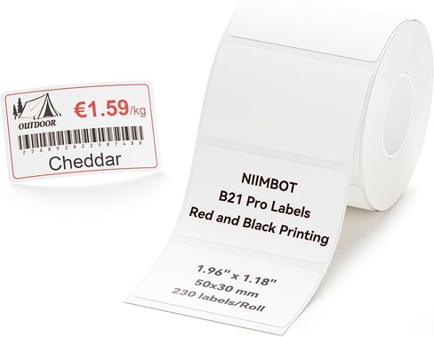 ملصقات NIIMBOT باللونين الأحمر والأسود لصانع الملصقات B21 Pro/B1 Pro/B2 Pro، 1.97 بوصة × 3.15 بوصة (50 × 80 مم)، ورق ملصقات حراري، فكرة للمنزل، الأعمال المكتبية، الطعام، الملفات، ملصقات الأسعار (ورق كرافت) in Kuwait