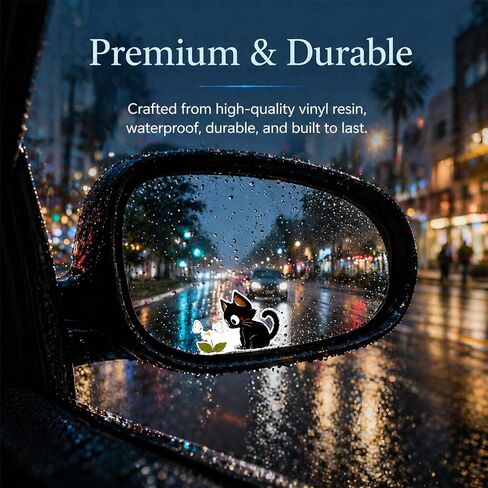 2Pack Cat Flower Car Mirror Decal,Cute Rear View Mirror Sticker,Funny Waterproof Vinyl Decals for Interior Decor,Laptop,Bathroom Mirror,Car Accessories Cat Love Gifts for Women Men in Saudi Arabia