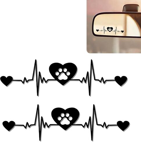 2Pack Cat Flower Car Mirror Decal,Cute Rear View Mirror Sticker,Funny Waterproof Vinyl Decals for Interior Decor,Laptop,Bathroom Mirror,Car Accessories Cat Love Gifts for Women Men in Saudi Arabia