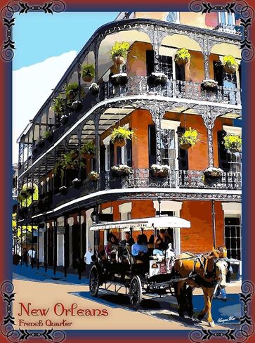 Magnet French Quarter New Orleans United States America Travel Advertisement Magnet 2 in Kuwait