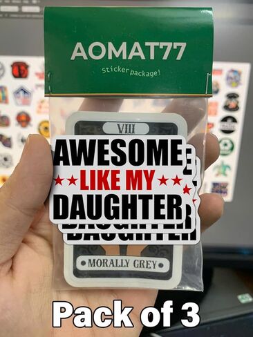 (3 PCs) Awesome Like My Daughter Sticker Proud Dad Sticker Father Love Daughter Gift Father's Day Stickers in Saudi Arabia