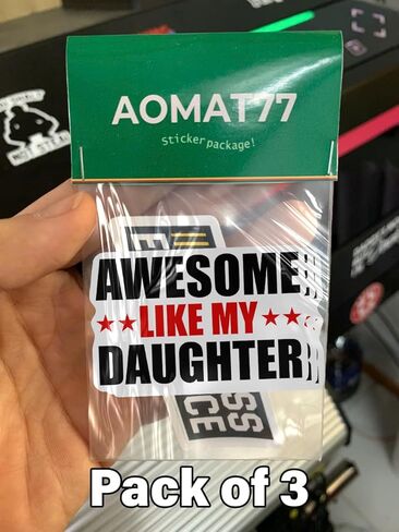 (3 PCs) Awesome Like My Daughter Sticker Proud Dad Sticker Father Love Daughter Gift Father's Day Stickers in Saudi Arabia