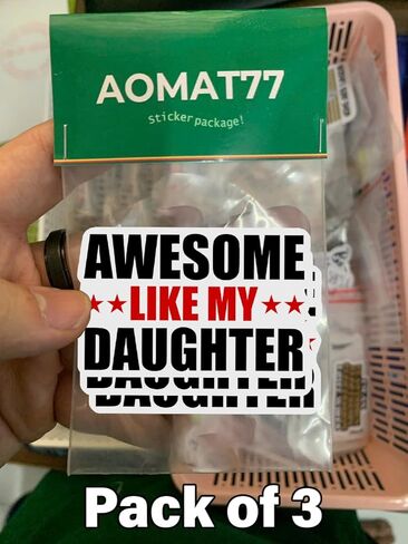 (3 PCs) Awesome Like My Daughter Sticker Proud Dad Sticker Father Love Daughter Gift Father's Day Stickers in Saudi Arabia