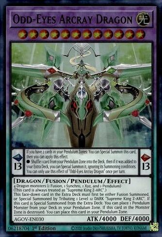 Odd-Eyes Arcray Dragon - AGOV-EN030 - نادر للغاية - الإصدار الأول in Kuwait
