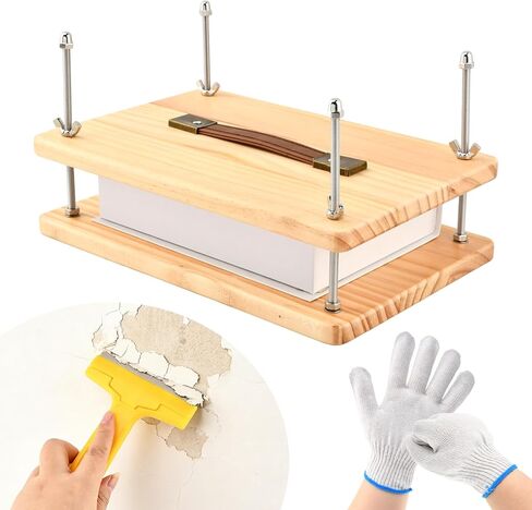 Wooden Book Press, Book Binder kit, 11.6 * 7.7 Large Craft Press with Comfort Grip Handle & Non-Slip Round Foot Pads, Protective Gloves, Cleaning Blade, for DIY & Beginners Bookbinding in Saudi Arabia