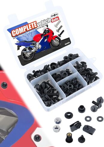 مجموعات مسامير هدية كاملة تناسب CBR600 F4 1999-2000، CBR600 F4i 2001-2007، CBR 600 F4/ F4i مجموعة كاملة من براغي القلنسة هدية تركيب عدة استبدال صامولة الغسالة in Kuwait