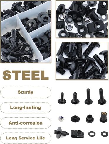 مجموعات مسامير هدية كاملة تناسب CBR600 F4 1999-2000، CBR600 F4i 2001-2007، CBR 600 F4/ F4i مجموعة كاملة من براغي القلنسة هدية تركيب عدة استبدال صامولة الغسالة in Kuwait