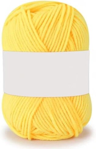 1Roll for Crocheting and Knitting-25g 60.15 Yards 4 Ply Craft Yarn for Scarves, Hats, Socks and DIY Handcrafts Projects (Chicken Yellow) in Kuwait