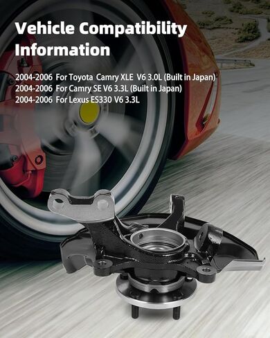 Wheel Bearing Hub Knuckle Assembly Front Right(Passenger side)2004 2005 2006 For Lexus ES330,For Toyota Camry XLE 3.0L;For Camry SE V6 3.3L,686-272 in Kuwait