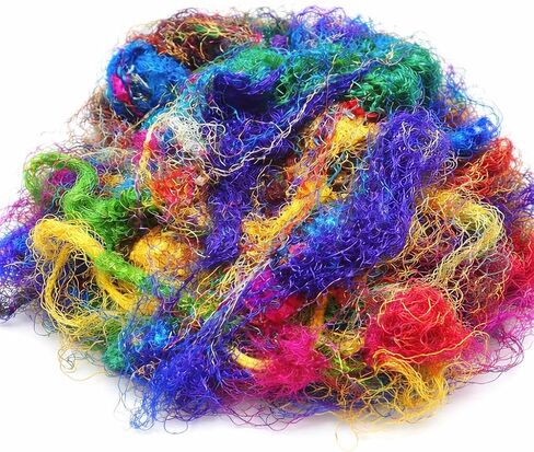 Knitsilk Mulberry Silk Fibers – Hand-Dyed Multicolor Silk Roving for Needle Felting, Wet Felting, Spinning & Knitting – 100 Grams Natural Mulberry Silk for Crafting in Kuwait
