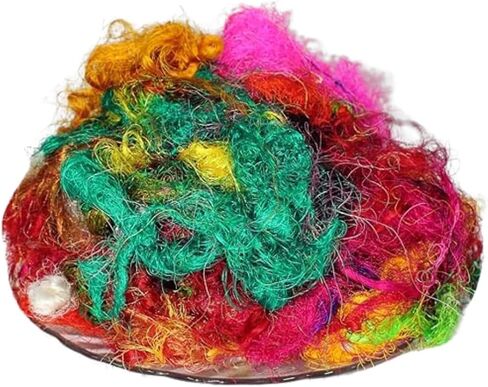 Knitsilk Mulberry Silk Fibers – Hand-Dyed Multicolor Silk Roving for Needle Felting, Wet Felting, Spinning & Knitting – 100 Grams Natural Mulberry Silk for Crafting in Kuwait