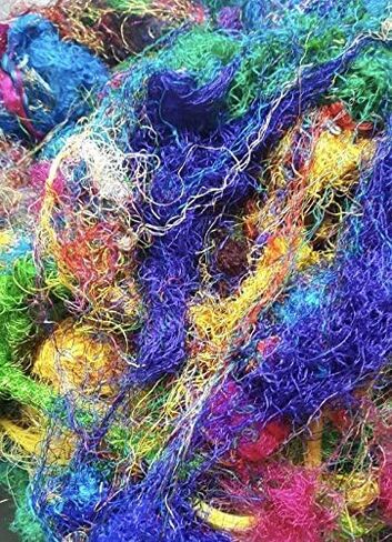 Knitsilk Mulberry Silk Fibers – Hand-Dyed Multicolor Silk Roving for Needle Felting, Wet Felting, Spinning & Knitting – 100 Grams Natural Mulberry Silk for Crafting in Kuwait