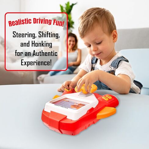 Kiddie Play Kids Racing Car Steering Wheel Toy - Interactive Driving Simulator with Lights and Sounds - Perfect for Toddlers - Fun Game for Car Seat and Home Play in Kuwait