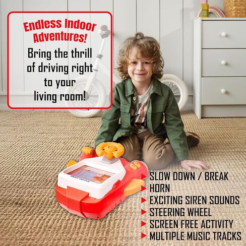 Kiddie Play Kids Racing Car Steering Wheel Toy - Interactive Driving Simulator with Lights and Sounds - Perfect for Toddlers - Fun Game for Car Seat and Home Play in Kuwait