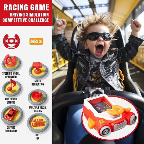 Kiddie Play Kids Racing Car Steering Wheel Toy - Interactive Driving Simulator with Lights and Sounds - Perfect for Toddlers - Fun Game for Car Seat and Home Play in Kuwait