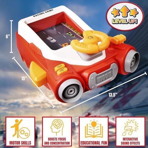 Kiddie Play Kids Racing Car Steering Wheel Toy - Interactive Driving Simulator with Lights and Sounds - Perfect for Toddlers - Fun Game for Car Seat and Home Play in Kuwait