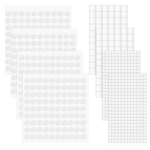10 Sheet/1060 Pcs Foam Adhesive Squares and Circles, Double Sided 3D Craft Foam Tape Double Sided Sticky Dots for Art Crafts DIY Handmade Card Making Office Supplies (6mm 8mm 10mm 12mm) in Kuwait