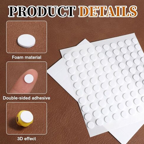 10 Sheet/1060 Pcs Foam Adhesive Squares and Circles, Double Sided 3D Craft Foam Tape Double Sided Sticky Dots for Art Crafts DIY Handmade Card Making Office Supplies (6mm 8mm 10mm 12mm) in Kuwait