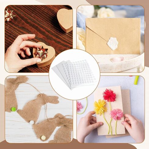 10 Sheet/1060 Pcs Foam Adhesive Squares and Circles, Double Sided 3D Craft Foam Tape Double Sided Sticky Dots for Art Crafts DIY Handmade Card Making Office Supplies (6mm 8mm 10mm 12mm) in Kuwait
