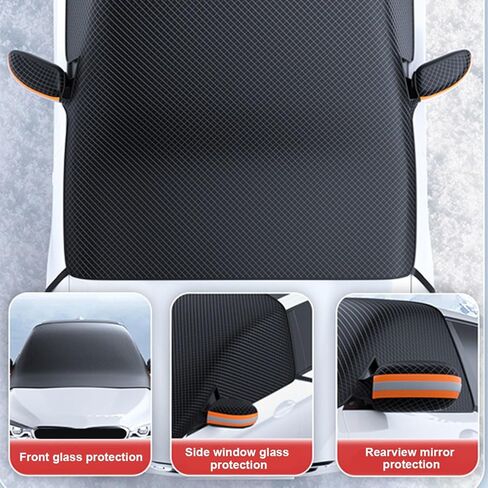 Shkalacar Car Windshield Cover for Ice and Snow Windshield Sun Shade for Automobiles All Weather Magnetic Reflective Car Snow Cover with 6 Magnets for Most Cars SUV MPV in Kuwait