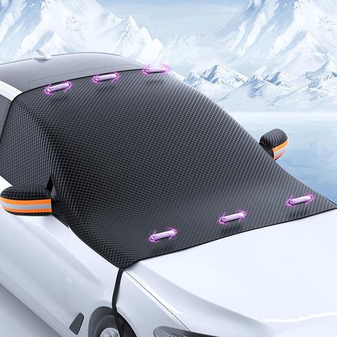 Shkalacar Car Windshield Cover for Ice and Snow Windshield Sun Shade for Automobiles All Weather Magnetic Reflective Car Snow Cover with 6 Magnets for Most Cars SUV MPV in Kuwait
