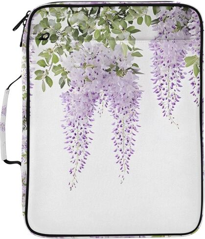 ALAZA Purple Lavender 3 Ring Binder Bag with 7-Pocket Accordion File Organizer, Letter Size, Expandable Filing Folder Portfolio & Case Ring Binders in Kuwait