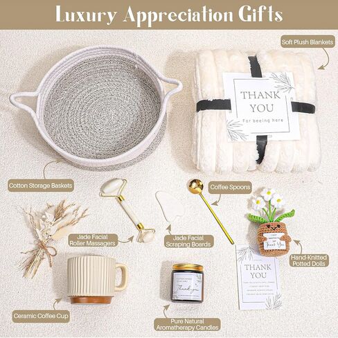 pengtai Thank You Gift for Women | 9 PCS Self Care Gifts | Appreciation Gift Basket for Teacher, Coworker, Friend, Nurse | Perfect for Christmas, Birthday, Retirement, Get Well Soon Gifts for Women in Saudi Arabia