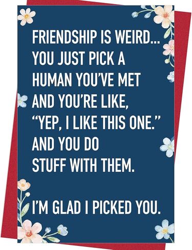 Funny Friendship Card for Her Him,Friendship is Weird... Heartfelt Friendship Card for Man Woman, Perfect for Best Friend on Friendiversary Anniversary Birthday Leaving School in Saudi Arabia