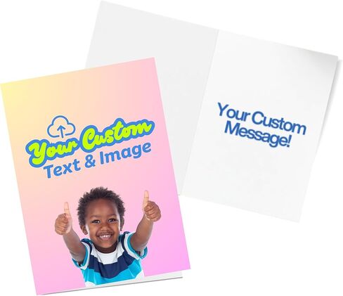Custom Greeting Cards & Postcards – Birthday Invitations, Thank You Cards & Announcements – Upload Your Own Design, Photo & Text – Folded or Flat Cards – Horizontal or Vertical – Single or Double Sided – Optional Envelopes – Multiple Sizes & Quantities (1 in Saudi Arabia