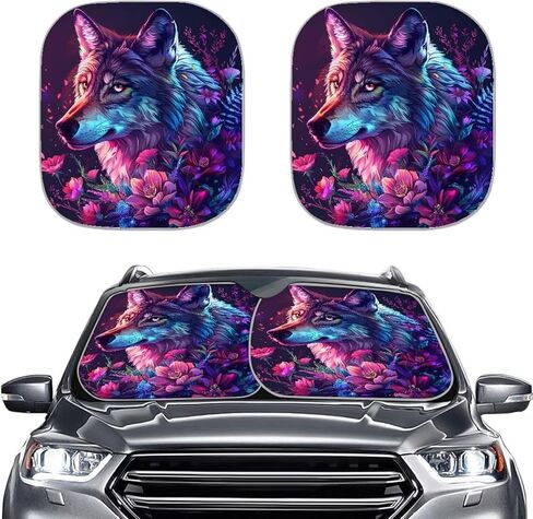 Drving Corgi Car Front Windows Sunshade Automotive Windshield Sun Shade 2 Pieces Auto Shade Reflective Car Sunshade UV Rays Protection Sun Proof Auto Shade in Saudi Arabia