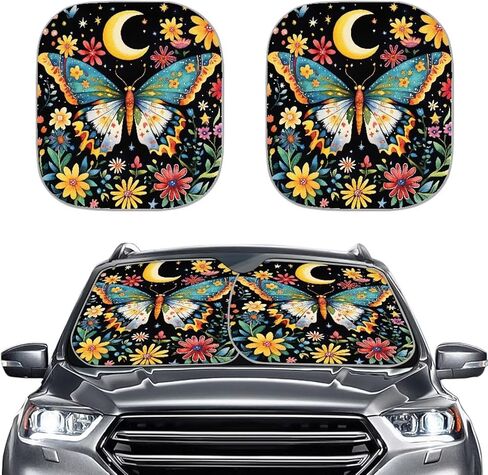 Drving Corgi Car Windows Front Sunshade السيارات الزجاج الأمامي الشمس الظل 2 قطعة السيارات الظل عاكس سيارة ظلة الأشعة فوق البنفسجية حماية الشمس والدليل السيارات الظل in Kuwait