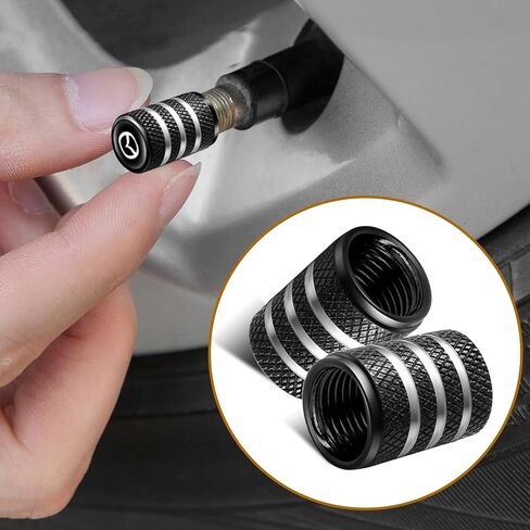 5pcs tire Valve stem caps, Metal auto tire Protective Valve Cap, for Mazda M2 M3 M5 M6 MX5 RX7 RX8 A8 CX9 MX6 R3 CX-5 CX-7 CX-8 All Models Wheel Cap,Car Tyre Parts，MZD-Black in Saudi Arabia