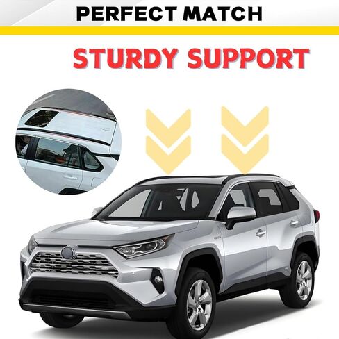Roof Rack Side Rails Compatible with Toyota RAV4 2019 2020 2021 2022 2023 2024 2025 Models Black Aluminum Alloy Roof Top Cross Bar Cargo Carrier in Saudi Arabia