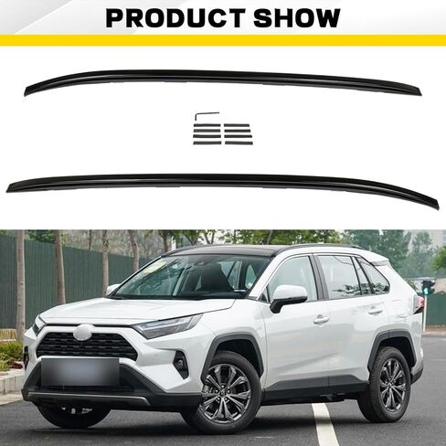 Roof Rack Side Rails Compatible with Toyota RAV4 2019 2020 2021 2022 2023 2024 2025 Models Black Aluminum Alloy Roof Top Cross Bar Cargo Carrier in Saudi Arabia