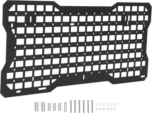 ALMULOO Aluminum Tailgate Molle Panel Compatible with 2007-2022 Jeep Wrangler JK JL - Rear Door Cargo Organizer Rack - Interior Storage Plate Only (Bags Not Included) - Black Powder Coated in Kuwait