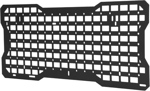 ALMULOO Aluminum Tailgate Molle Panel Compatible with 2007-2022 Jeep Wrangler JK JL - Rear Door Cargo Organizer Rack - Interior Storage Plate Only (Bags Not Included) - Black Powder Coated in Kuwait