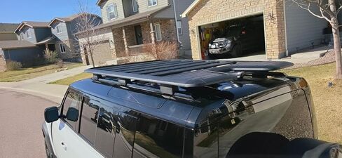 Black Tapered Expedition Roof Rail Rack Roof Platform Rooftop Cargo System Carrier Fits for Land Rover Defender 110 &130 L851 2020-2026 Roof Tent Platform with Set of Screws and Hardwares in Kuwait