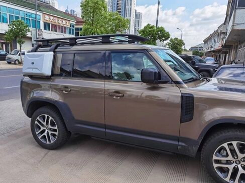 Black Tapered Expedition Roof Rail Rack Roof Platform Rooftop Cargo System Carrier Fits for Land Rover Defender 110 &130 L851 2020-2026 Roof Tent Platform with Set of Screws and Hardwares in Kuwait
