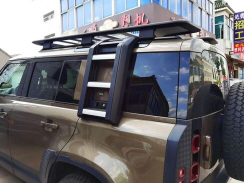 Black Tapered Expedition Roof Rail Rack Roof Platform Rooftop Cargo System Carrier Fits for Land Rover Defender 110 &130 L851 2020-2026 Roof Tent Platform with Set of Screws and Hardwares in Kuwait