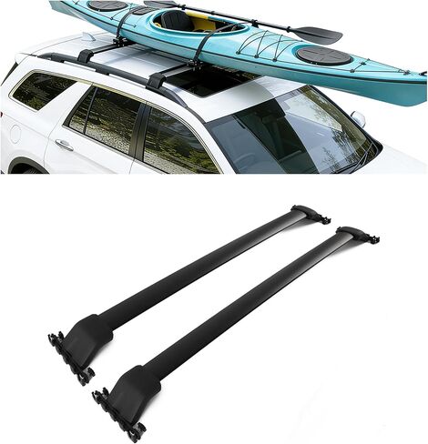 ALMULOO Roof Rack Cross Bar Set Compatible with 2009-2015 Honda Pilot with Side Rails Roof Rail Crossbar Luggage Cargo Bag Carrier Black 165LBS in Kuwait