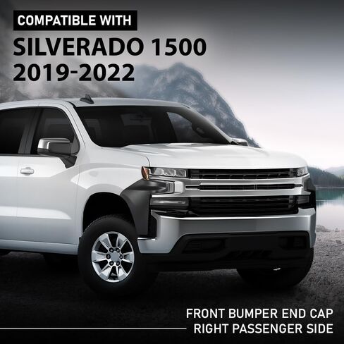 G-PLUS غطاء نهاية المصد الأمامي غطاء تمديد جانب الركاب الأيمن متوافق مع Chevy Silverado 1500 2019-2022 بديل لـ GM1017110 in Kuwait